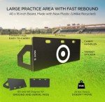 ZivPlay Soccer Rebounder Board Soccer Training Equipment Portable Wall Trainer for Kick Back Practice with 2 Ball Rebound Angles 40 x 16 Inch