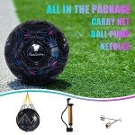 Fantecia Size 5 Soccer Ball, Official Size & Weight for Training, Unique Appearance-Convenient Pump Included