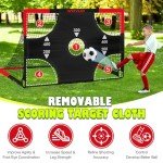 Kids Soccer Goals for Backyard Set of 2, 6x4 ft Portable Toddler Soccer Goal Training Equipment with Soccer Target, Ball, Cones, Soccer Net for Kids Age 3-5 6-8 8-12 10-12-14 Outdoor Sports Games Gift