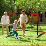 Kids Soccer Goals for Backyard Set of 2, 6x4 ft Portable Toddler Soccer Goal Training Equipment with Soccer Target, Ball, Cones, Soccer Net for Kids Age 3-5 6-8 8-12 10-12-14 Outdoor Sports Games Gift