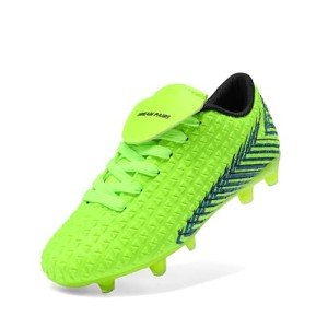 DREAM PAIRS Boys Girls Outdoor Soccer Cleats Football Shoes for Little/Big Kid,Size 1 Little Kid,Neon/Green/Black,MEGA-2K