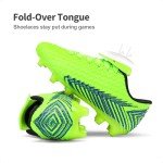 DREAM PAIRS Boys Girls Outdoor Soccer Cleats Football Shoes for Little/Big Kid,Size 1 Little Kid,Neon/Green/Black,MEGA-2K