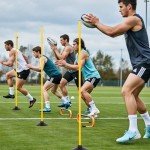 Nbguigdstr 6 Pcs 5 FT Adjustable Agility Training Poles for Soccer,Basketball,Football, Horse,Dog-Speed and Agility Training Equipment Sports Training Poles with Rubber Bases and Bag