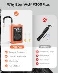 ETENWOLF P300 Plus Ball Pump, Electric Basketball Pump Inflation and Deflation, with 3200 mAh Rechargeable Battery, Air Pump for All Sports Balls,Vivid Orange
