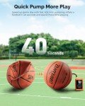 ETENWOLF P300 Plus Ball Pump, Electric Basketball Pump Inflation and Deflation, with 3200 mAh Rechargeable Battery, Air Pump for All Sports Balls,Vivid Orange