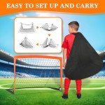 Soccer Goals for Backyard, Portable Soccer Goal, Football Practice, Soccer Training Equipment for Young (4'x 3' Goal*2, Resistance Bands Set*1, 20FT & 12 Rungs Agility Ladder*1)