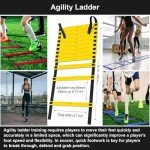 Soccer Goals for Backyard, Portable Soccer Goal, Football Practice, Soccer Training Equipment for Young (4'x 3' Goal*2, Resistance Bands Set*1, 20FT & 12 Rungs Agility Ladder*1)