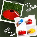 Agility Soccer Cones with Carry Bag for Sports Training - Set of 50 Orange Soccer Cones for Training Football, Basketball, Fitness - Heavy Duty Outdoor & Indoor Drill - Coaching Practice Equipment