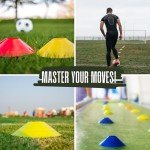 Agility Soccer Cones with Carry Bag for Sports Training - Set of 50 Orange Soccer Cones for Training Football, Basketball, Fitness - Heavy Duty Outdoor & Indoor Drill - Coaching Practice Equipment