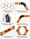 GHB Hex Agility Rings Speed Rings with Carrying Bag 6 Set Portable Hexagon Rings, Agility Ladder for Agility Footwork Training (Orange)