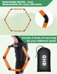 GHB Hex Agility Rings Speed Rings with Carrying Bag 6 Set Portable Hexagon Rings, Agility Ladder for Agility Footwork Training (Orange)