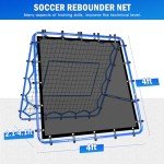 Winthai 4x4FT Dual-Sided Soccer Rebounder Net, Fast & Slow Rebound Speed Training for Control, Passing Practice, Easy Setup Baseball/Volleyball Rbounder Gifts & Equipment for Kids,Teens & Adults