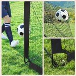 SONGMICS Kids Soccer Goals for Backyard, 4x3 ft Portable Soccer Nets Training Equipment, with Targets and Training Cones, Toddler Soccer Goal with Carrying Bag, for Field, Black USZQ422B01