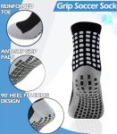 KMOLY Men's Grip Soccer Socks， Shin Guards，2 Pair Shin Sleeves, 1 Pair Sleeves with Optimized lnsert Pocket Soccer Football Equipment Set for Men Women
