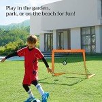 SONGMICS Kids Soccer Goals for Backyard, 4x3 ft Portable Soccer Nets Training Equipment, with Targets and Training Cones, Toddler Soccer Goal with Carrying Bag, for Field, Orange USZQ422O01