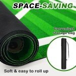 Doskona Football Footstep Training Mat, Soccer Training Mat 35 * 24IN, Soccer Skills Training Equipment with Storage Bag and Soccer Return Trainer Net (Green-White)