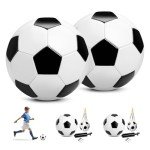 U&C Planet Kids Soccer Ball Size 3, 2-Pack Black White Classic Soccer Balls with 2 Pumps and 2 Mesh Bags, Great Gift for Toddler Boys Girls Ages 3-8, Indoor Outdoor Fun and Games