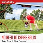 ZEALFEEL Soccer Target Net, 12x6ft Goal Net with 5 Scoring Zones for Practice Shooting & Goal Shots, Anti-Tear Mesh, 3 Steel Rods, Removable Stick-On Markers, Portable Football Training Equipment