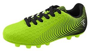 Vizari USA Stealth Boys Girls Soccer Cleats | Youth Firm Ground Athletic Outdoor Football Shoes for Toddler, Little Kid, Big Kid | Lightweight & Durable Green/Black
