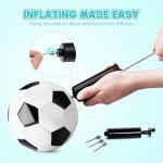 U&C Planet Kids Soccer Ball Size 3, 2-Pack Black White Classic Soccer Balls with 2 Pumps and 2 Mesh Bags, Great Gift for Toddler Boys Girls Ages 3-8, Indoor Outdoor Fun and Games