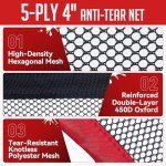 ZEALFEEL Soccer Target Net, 12x6ft Goal Net with 5 Scoring Zones for Practice Shooting & Goal Shots, Anti-Tear Mesh, 3 Steel Rods, Removable Stick-On Markers, Portable Football Training Equipment