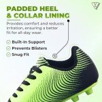 Vizari USA Stealth Boys Girls Soccer Cleats | Youth Firm Ground Athletic Outdoor Football Shoes for Toddler, Little Kid, Big Kid | Lightweight & Durable Green/Black