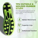Vizari USA Stealth Boys Girls Soccer Cleats | Youth Firm Ground Athletic Outdoor Football Shoes for Toddler, Little Kid, Big Kid | Lightweight & Durable Green/Black