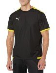 PUMA Men's Standard TeamLIGA Jersey, Black-Cyber Yellow-AH23