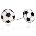 SmileBelle Soccer Earrings for Women, Sterling Silver Soccer Stud Earrings from Sports Mom, Hypoallergenic First Day of School Gifts for Daughter as Sport Jewelry, Back to School Teen Birthday Jewelry