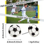 SmileBelle Soccer Earrings for Women, Sterling Silver Soccer Stud Earrings from Sports Mom, Hypoallergenic First Day of School Gifts for Daughter as Sport Jewelry, Back to School Teen Birthday Jewelry
