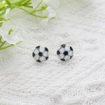 SmileBelle Soccer Earrings for Women, Sterling Silver Soccer Stud Earrings from Sports Mom, Hypoallergenic First Day of School Gifts for Daughter as Sport Jewelry, Back to School Teen Birthday Jewelry