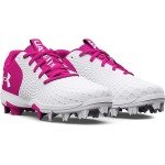 Under Armour Girls' Glyde 2.0 RM JR, (101) White/Rebel Pink/White, 3, US