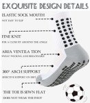 2 Set Soccer Grip Socks,Shin Guard Sleeves for Football Basketball for Men and Women One Size (2 Set (Black+White))