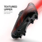 DREAM PAIRS Men's Firm Ground Soccer Cleats Shoes,Size 7,Black/Red,MEGA-1