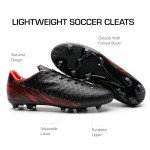 DREAM PAIRS Men's Firm Ground Soccer Cleats Shoes,Size 7,Black/Red,MEGA-1