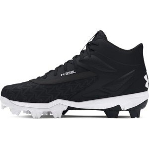 Under Armour Boys' Leadoff Mid RM JR 3.0, (001) Black/Black/White, 2, US