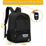 Hsmihair Soccer Bag-Soccer Backpack&Backpack for&Football Volleyball& Basketball,with Ball Compartment and Training Package