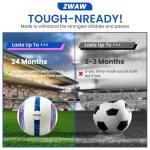 ZWAW Official Match Soccer Ball Size 5 – Waterproof PU Leather, Includes Pump & Needles, Mesh Storage Bag for Easy Carry