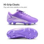 DREAM PAIRS Boys Girls Outdoor Soccer Cleats Football Shoes for Little/Big Kid,Size 10 Toddler,Light/Purple/Pink,MEGA-2K