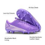 DREAM PAIRS Boys Girls Outdoor Soccer Cleats Football Shoes for Little/Big Kid,Size 10 Toddler,Light/Purple/Pink,MEGA-2K