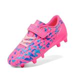 DREAM PAIRS Boys Girls Soccer Cleats Kids Football Shoes for Little/Big Kid SDSO2307K,Size 12 Little Kid,Hot Pink/RoyalBlue