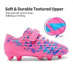 DREAM PAIRS Boys Girls Soccer Cleats Kids Football Shoes for Little/Big Kid SDSO2307K,Size 12 Little Kid,Hot Pink/RoyalBlue
