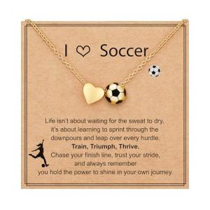 ESPVO Soccer Necklace Gifts for Girls Stuff Accessories Sports Jewelry Ages 8-12 12-14 Teen Girl Team Women Mom Coach Player Things Items