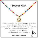 Jesvo Soccer Ball Necklace for Girls Women, Soccer Themed Accessories Stuff Pendant Chain Sport Jewelry Gifts Ideas for Team Coach Player Her Mom Age Kids Teen Teenager Girls Soccerball Necklaces