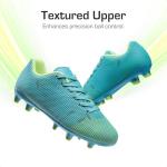 DREAM PAIRS Boys Girls Soccer Cleats Youth Firm Groud Athletic Outdoor Trainning Football Shoes for Little/Big Kid,Size 4 Big Kid,Blue/Neon Green,SDSO224K