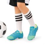 DREAM PAIRS Boys Girls Soccer Cleats Youth Firm Groud Athletic Outdoor Trainning Football Shoes for Little/Big Kid,Size 4 Big Kid,Blue/Neon Green,SDSO224K