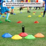 GHB Soccer Cones 25/50/100 Pack Disc Soccer Sport Cones Training Field Marker Agility Cones for Traffic, Basketball, Coaching, Practice Equipment Includes Cone Drills Guide (50Pcs Multicolor)