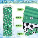 FuWeave 24 Pack Soccer Cooling Towel 40 x 12 Inch Breathable Sport Cooling Towel Microfiber Fast Drying Team Gifts for Athletes Yoga Gym Camping Running(Soccer)