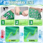 FuWeave 24 Pack Soccer Cooling Towel 40 x 12 Inch Breathable Sport Cooling Towel Microfiber Fast Drying Team Gifts for Athletes Yoga Gym Camping Running(Soccer)
