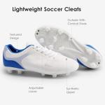 DREAM PAIRS Men‘s Firm Ground Soccer Cleats Soccer Shoes,Size 13,White/Royal,SUPERFLIGHT-2
